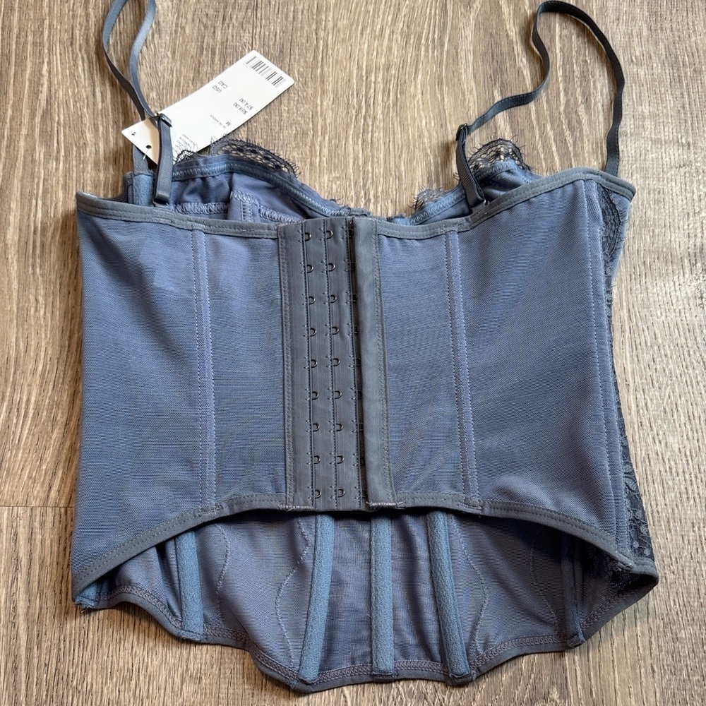 URBAN OUTFITTERS Out From Under Lace Bustier Corset Top Blue M - Picture 4 of 5